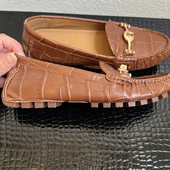 Brown crocodile Coach mules. - Picture 3 of 7